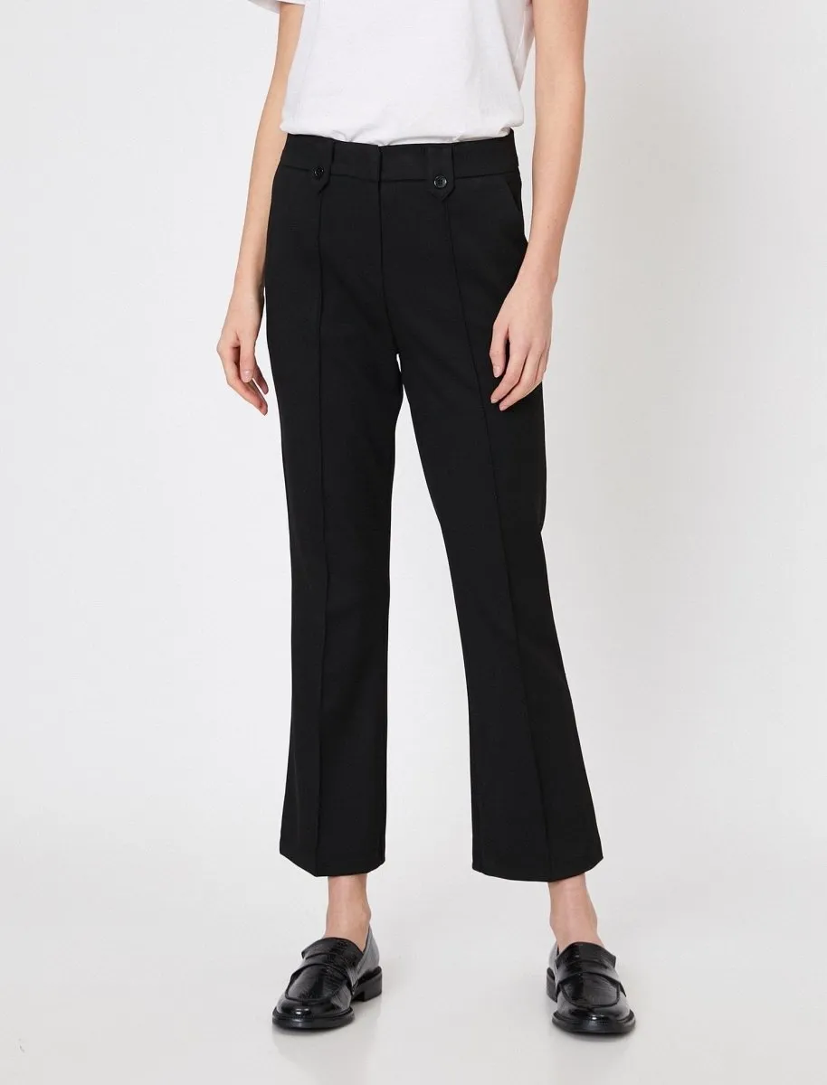 Creased-Front Pants in Black