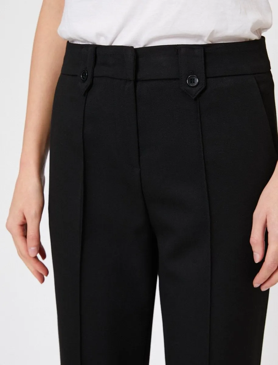 Creased-Front Pants in Black