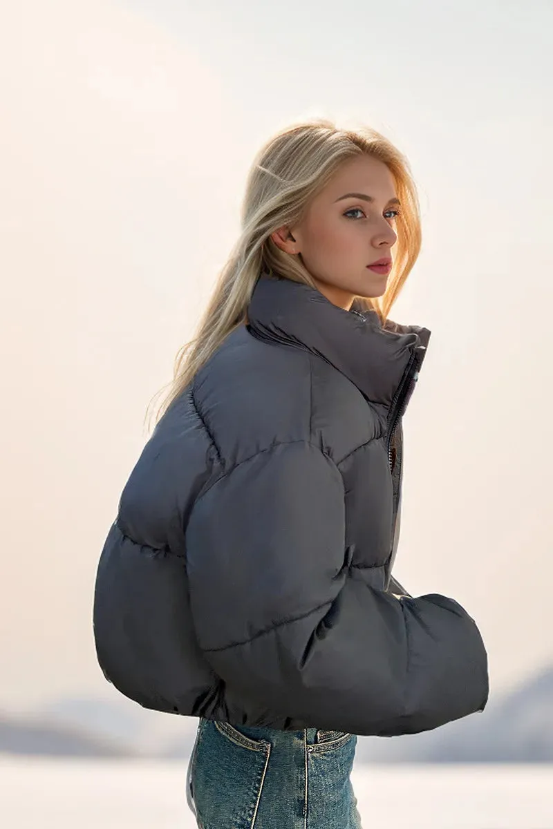 Cropped Quilted Puffer Jacket