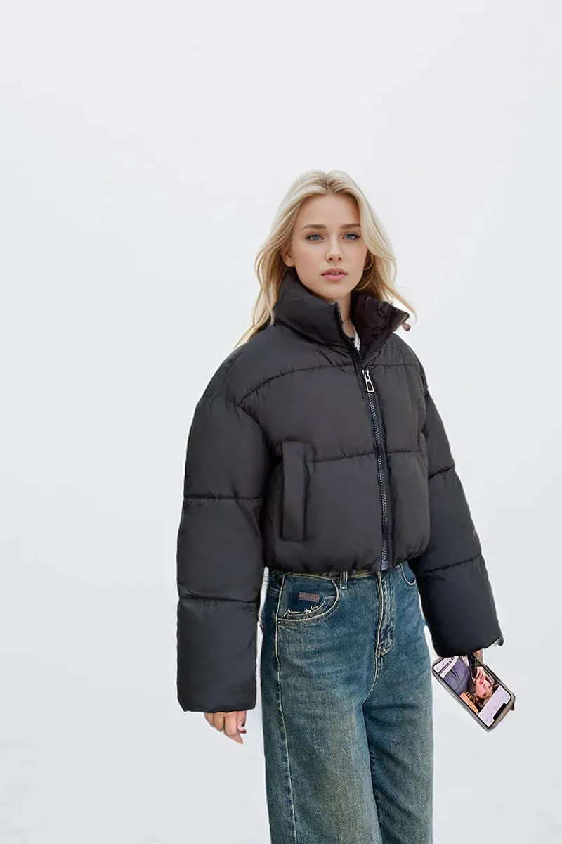 Cropped Quilted Puffer Jacket