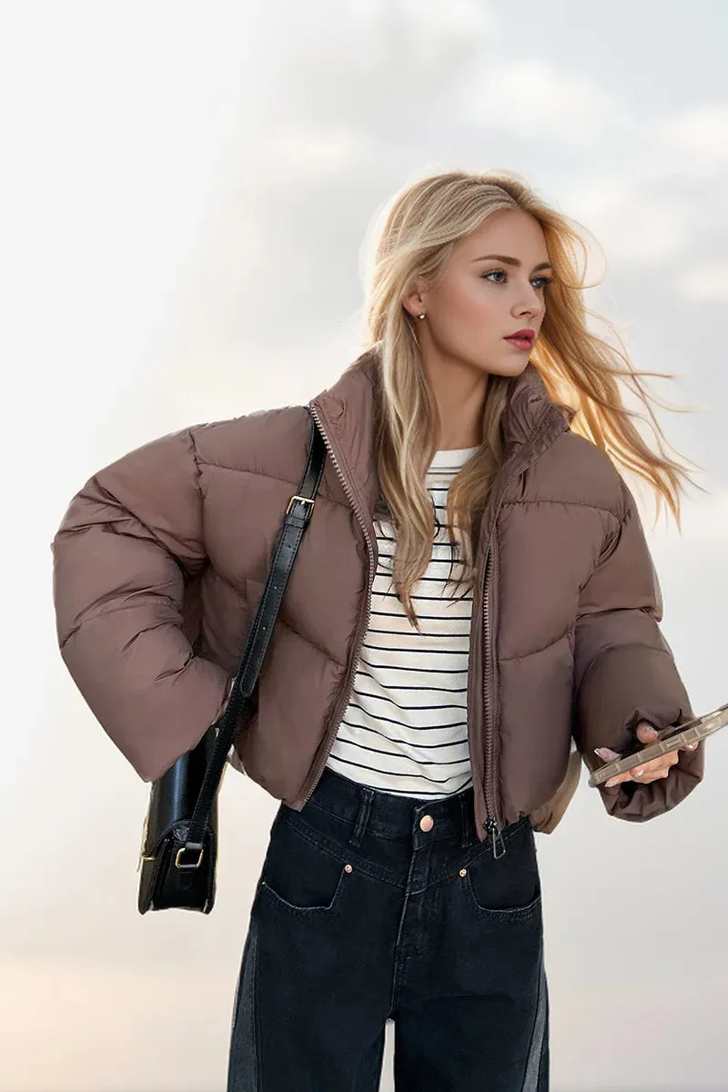 Cropped Quilted Puffer Jacket