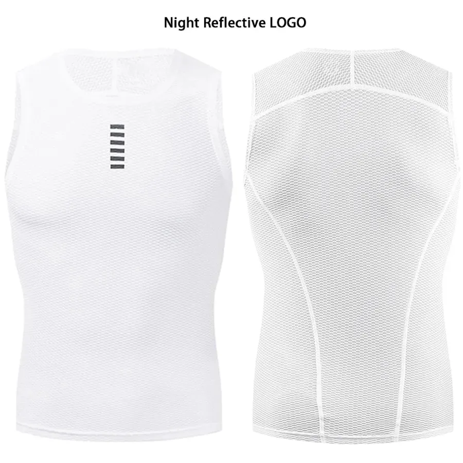 Cycling Underwear Sport Base Layer White Cycling Jersey Reflective Vest Men Undershirt Quick Dry Elastici Vest Road Bike Jersey