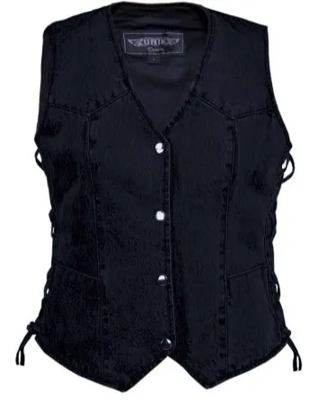 Denim Vest Black Womens