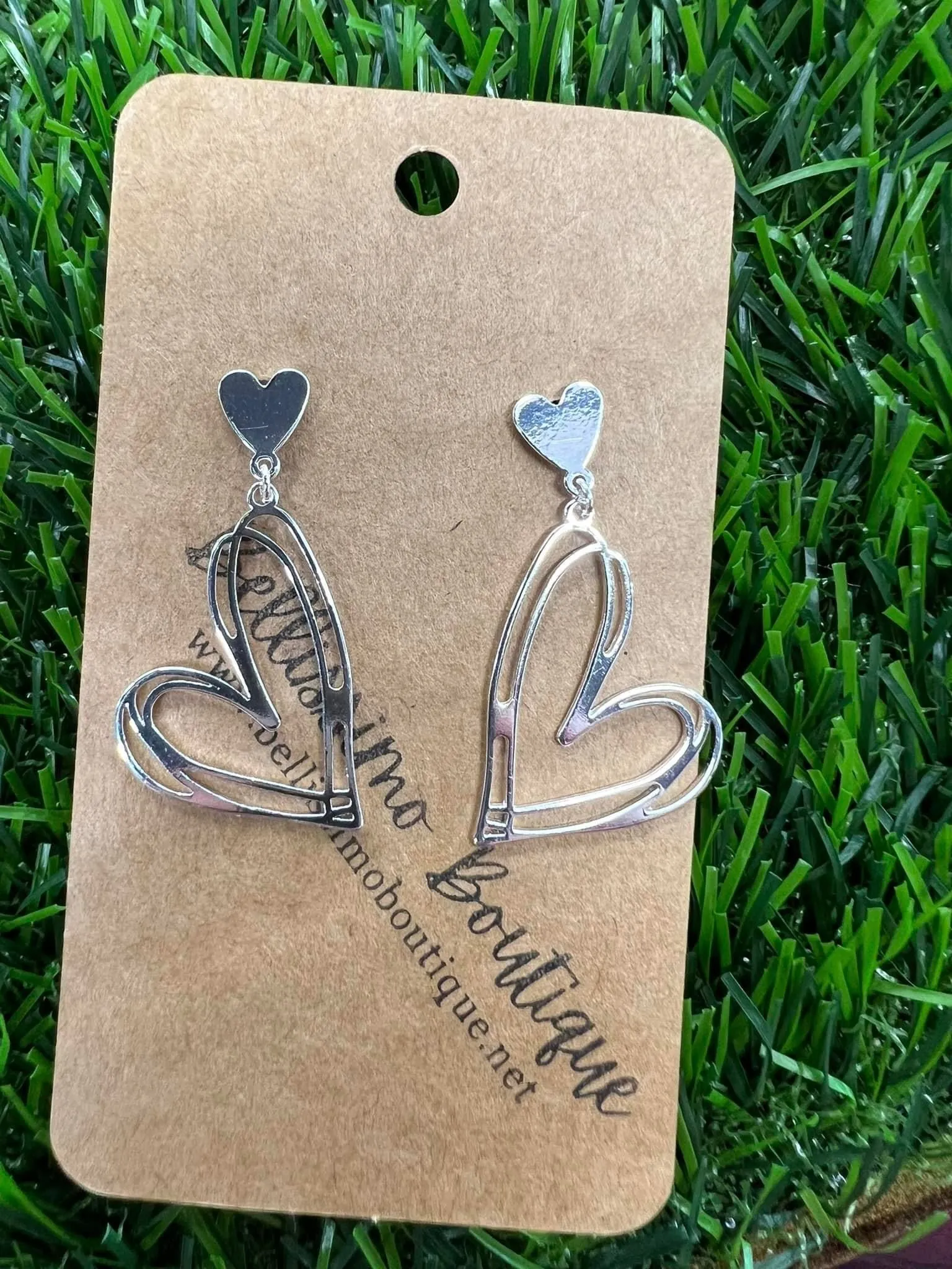 Double Layer Silver Heart