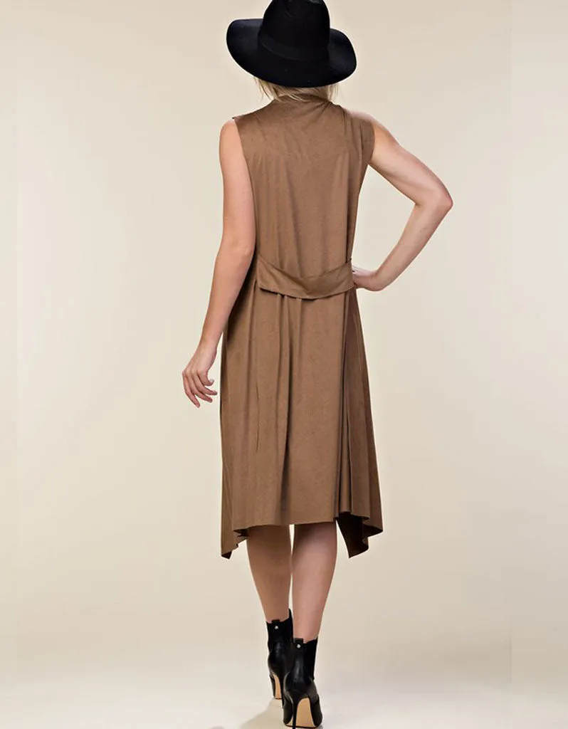 Down to Business Trench Vest in Mocha