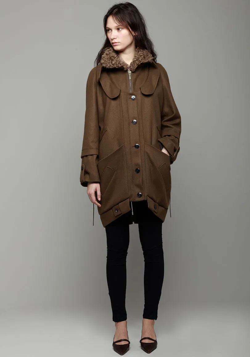 Draped Wool Coat