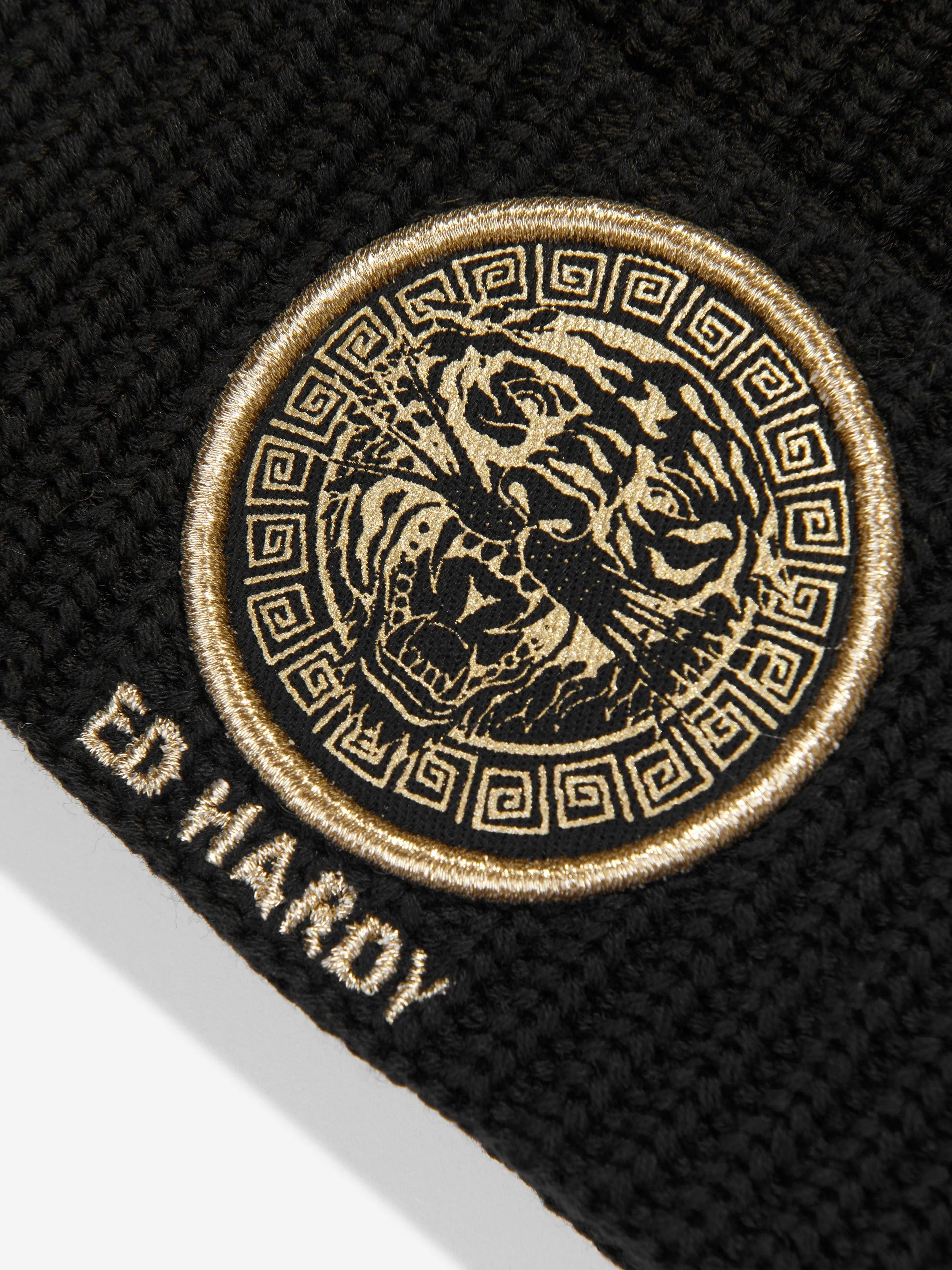 ED Hardy Kids Logo Beanie Hat in Black