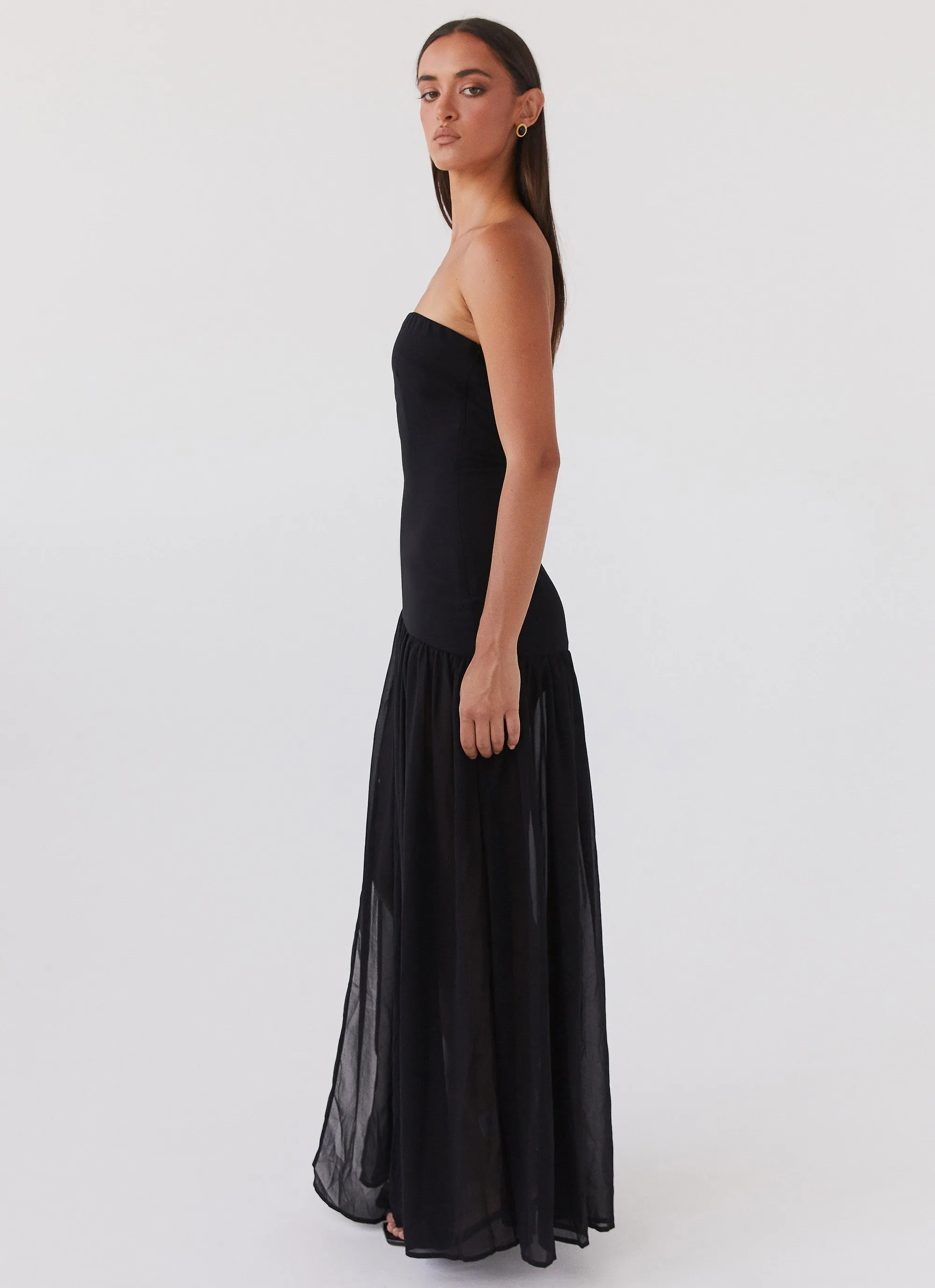 Eden Strapless Maxi Dress - Black