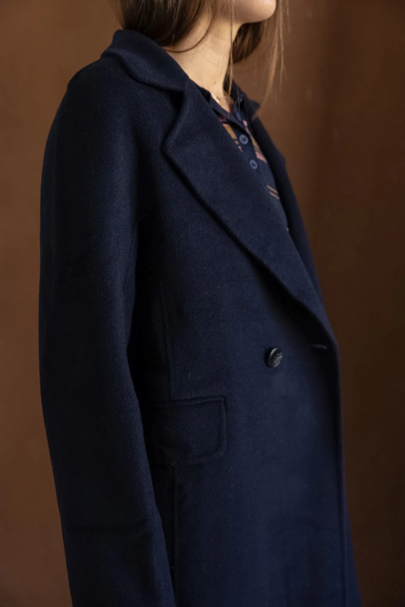 Elena Navy Wool Coat