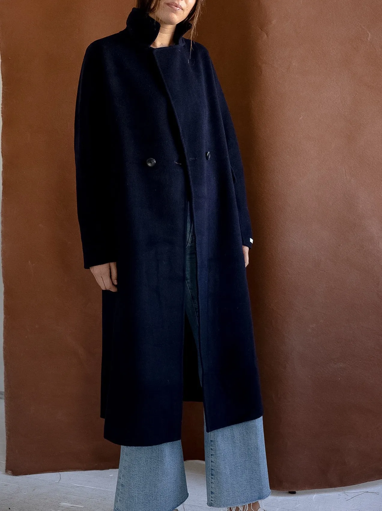 Elena Navy Wool Coat