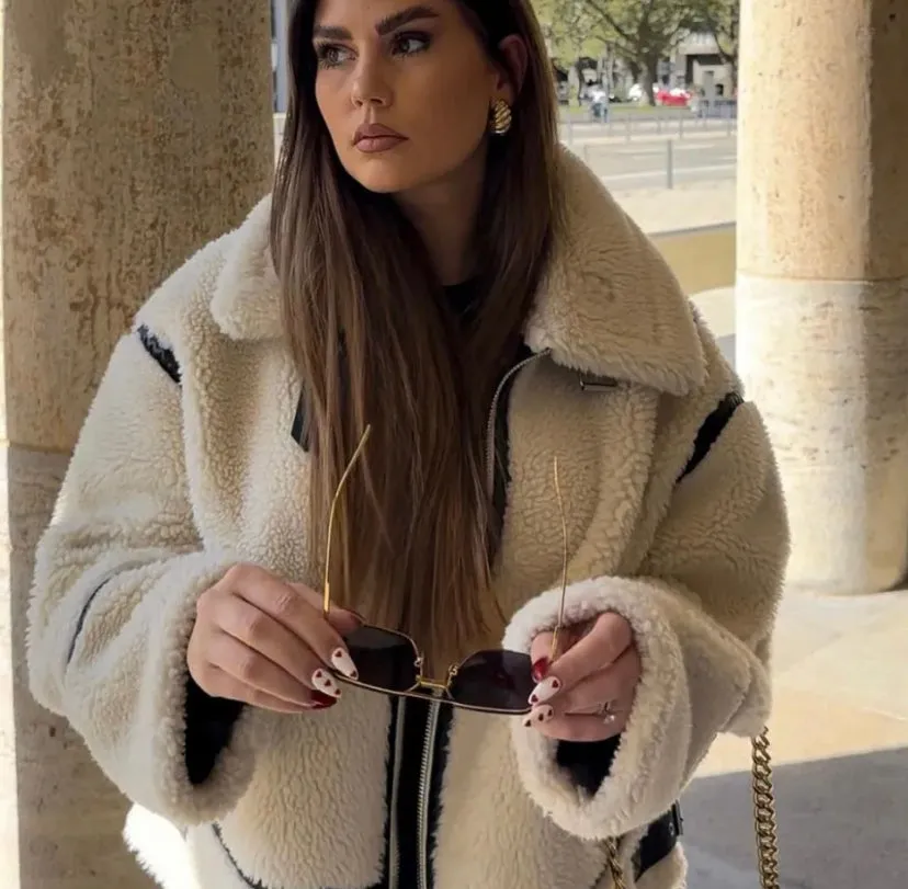 Faux Wool Bomber Jacket