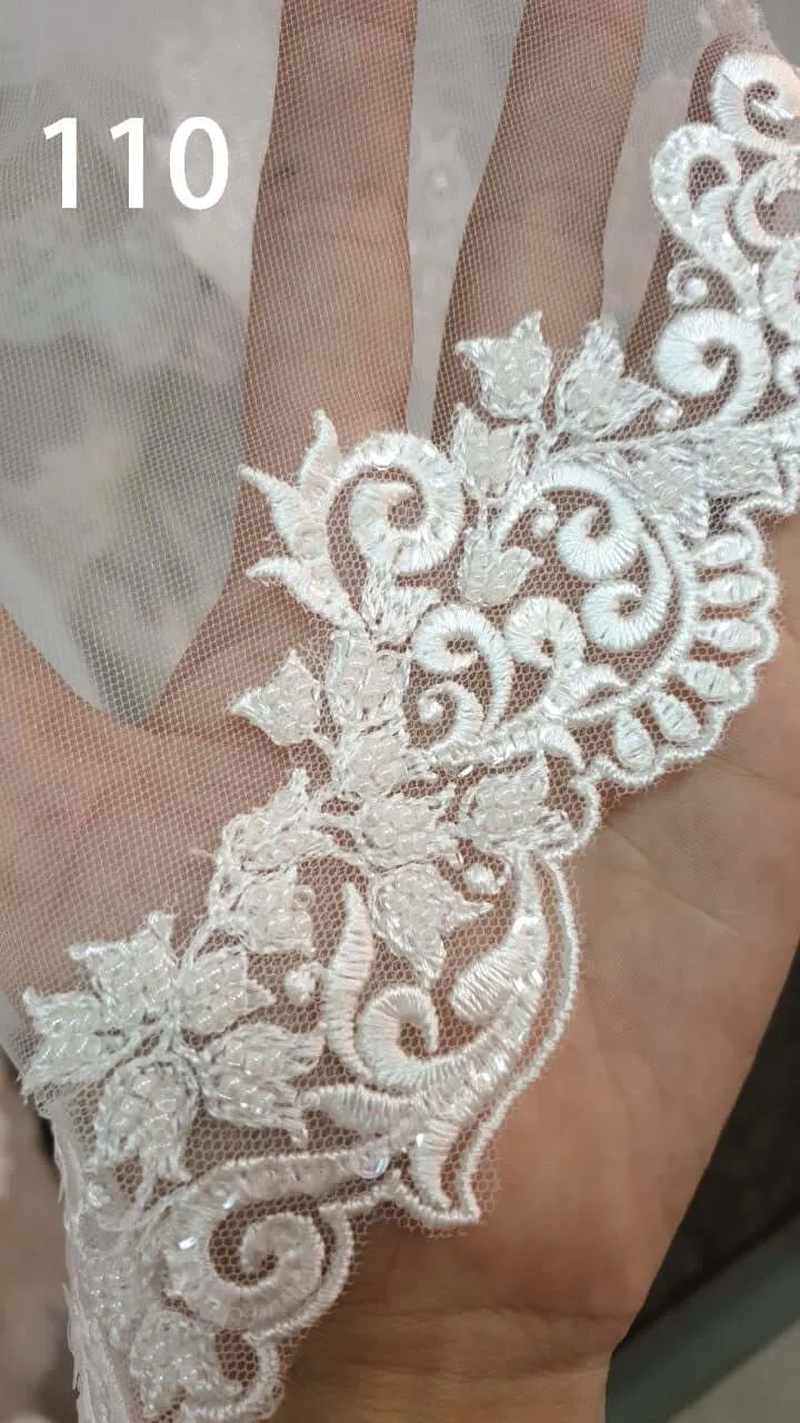 Fingertip Lace Veil - Double Layer