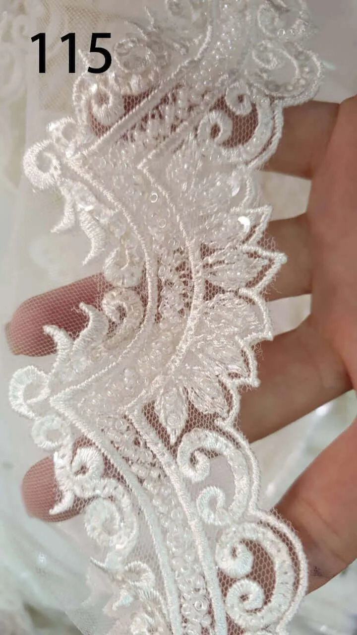 Fingertip Lace Veil - Double Layer