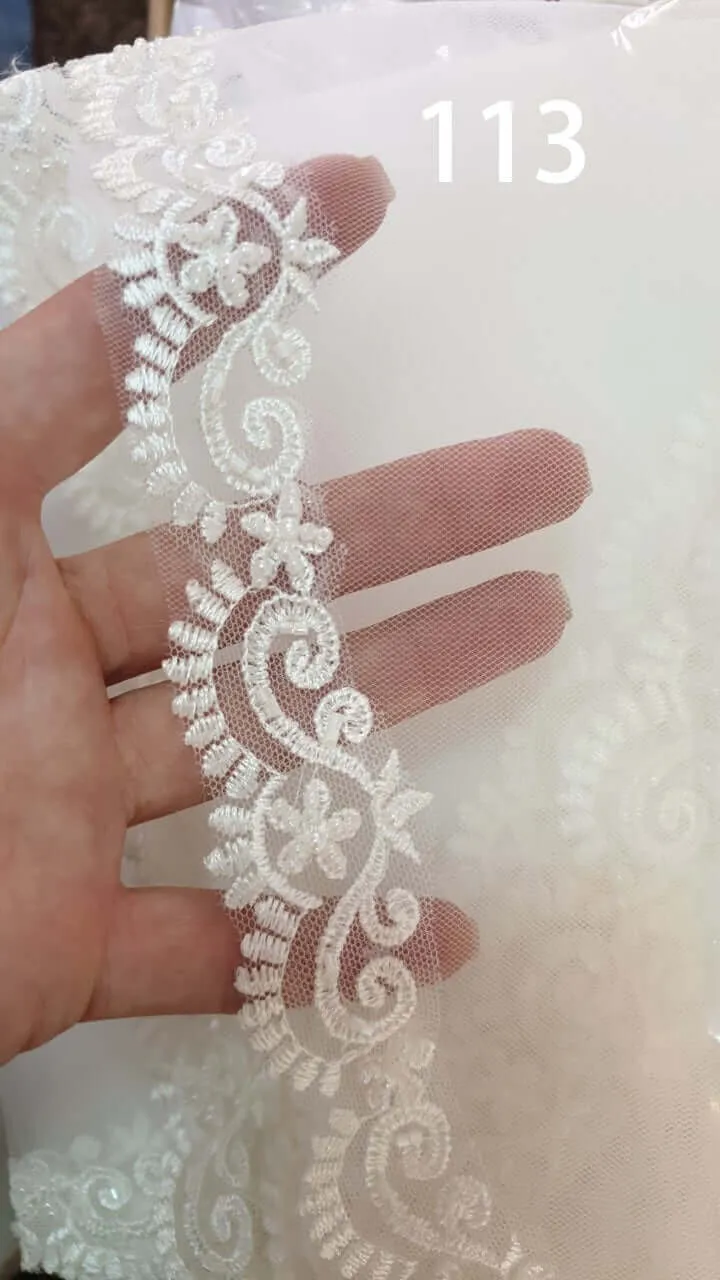 Fingertip Lace Veil - Double Layer