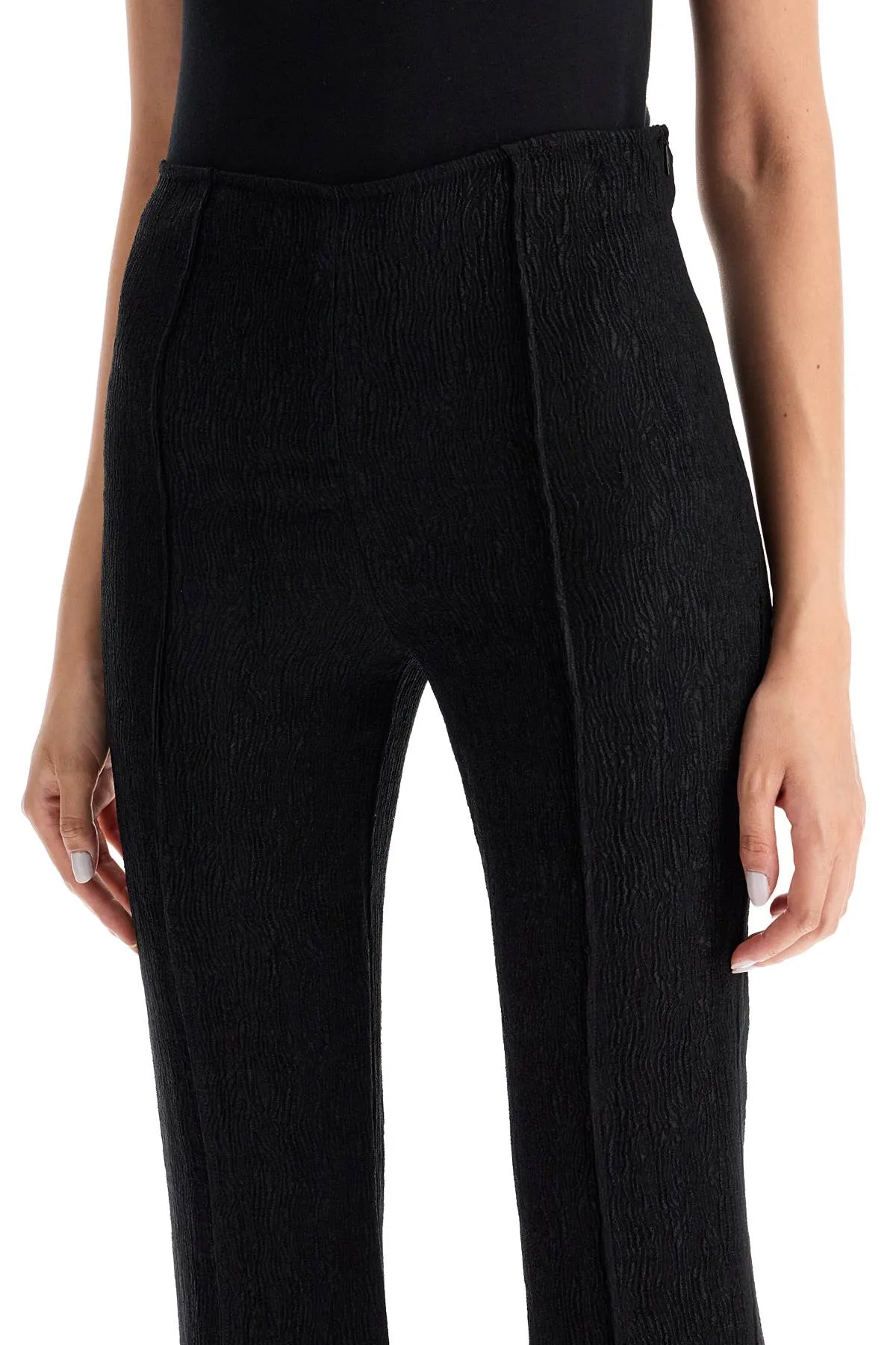 flared viscose trousers for