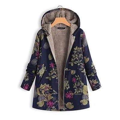 Floral Plus Size Cotton Coat