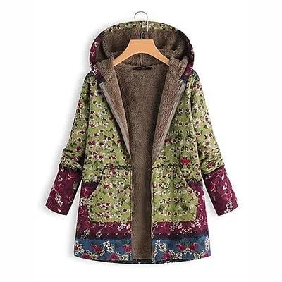 Floral Plus Size Cotton Coat