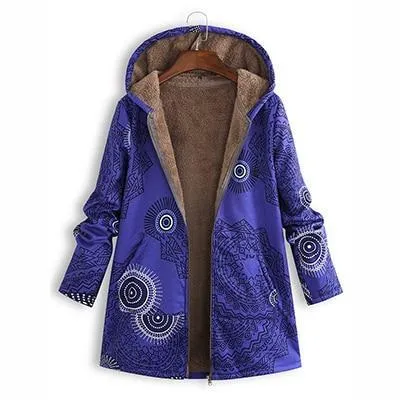 Floral Plus Size Cotton Coat