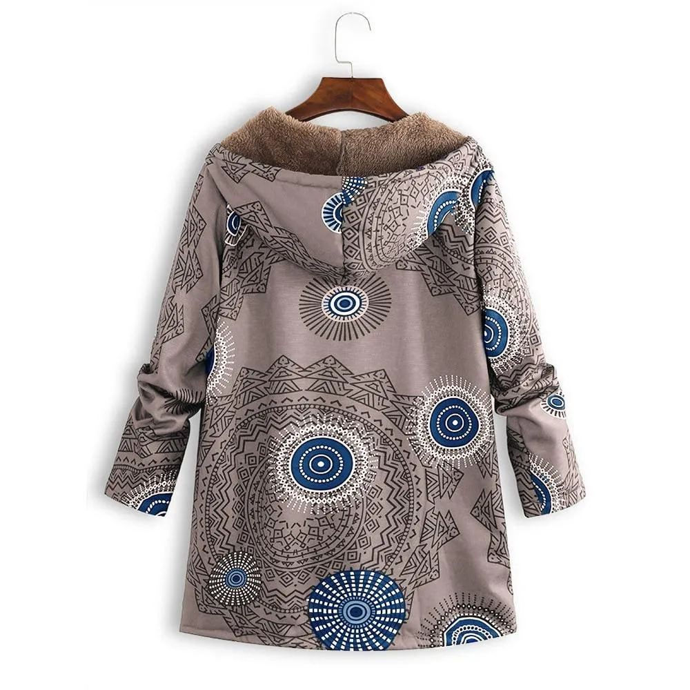 Floral Plus Size Cotton Coat