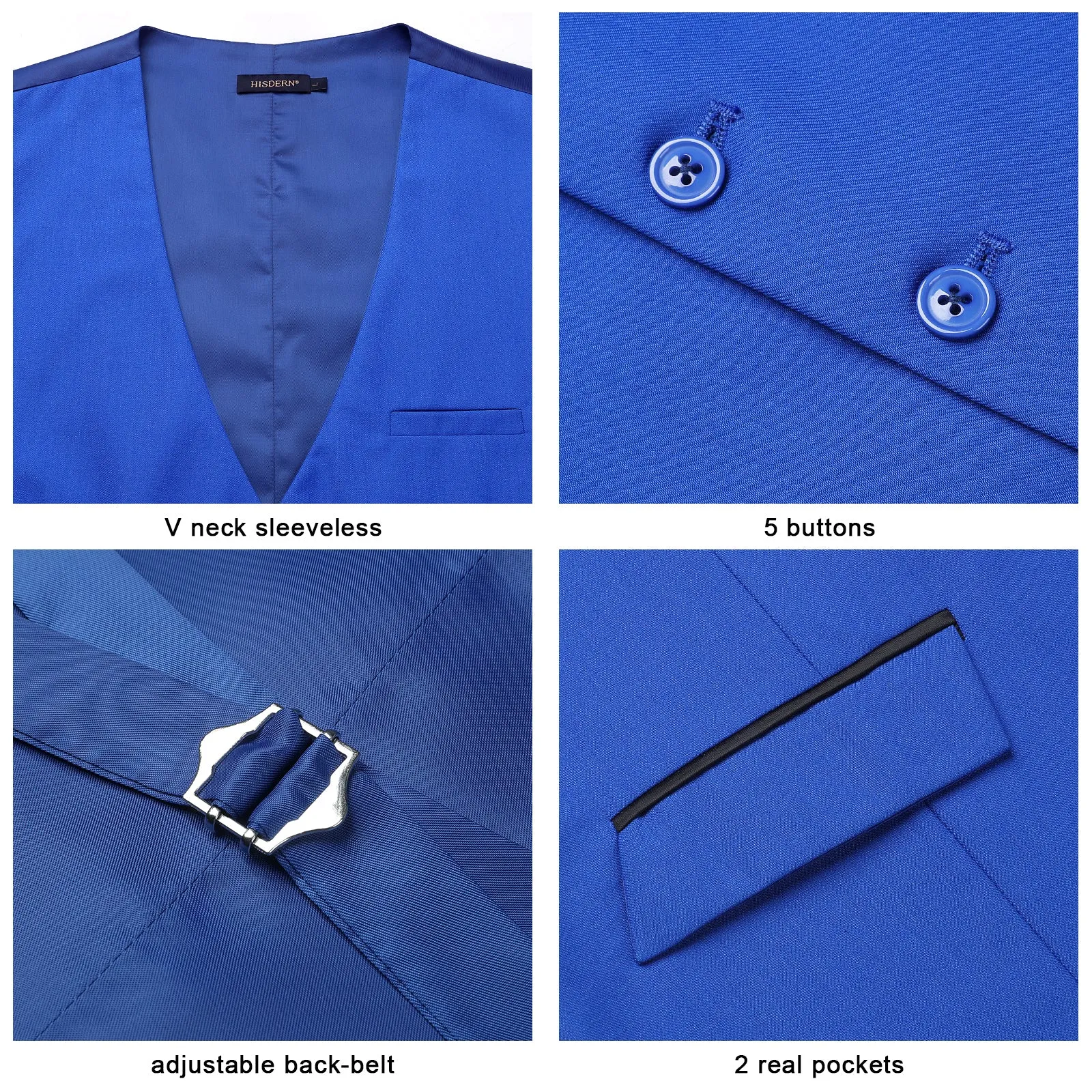 Formal Suit Vest - COBALT ROYAL BLUE