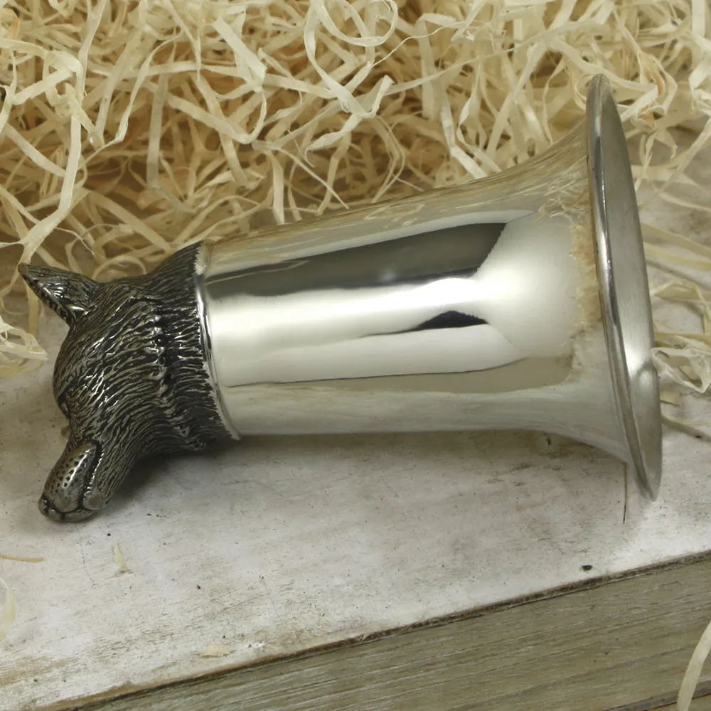 Fox Head Pewter Stirrup Cup