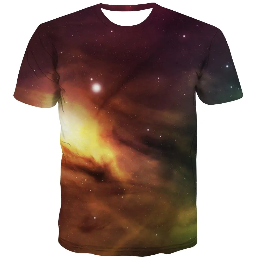 Galaxy T-shirt Men Planet Tshirts Novelty Starry Sky Shirt Print Colorful Tshirt Printed Harajuku T shirts Funny