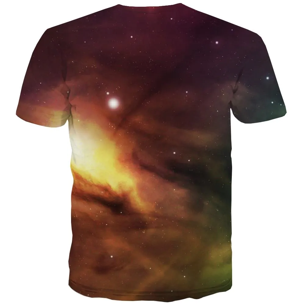 Galaxy T-shirt Men Planet Tshirts Novelty Starry Sky Shirt Print Colorful Tshirt Printed Harajuku T shirts Funny