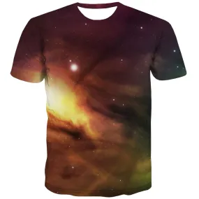 Galaxy T-shirt Men Planet Tshirts Novelty Starry Sky Shirt Print Colorful Tshirt Printed Harajuku T shirts Funny