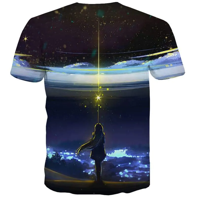 Galaxy T shirts Men Psychedelic Shirt Print Colorful Tshirts Casual Art T-shirts Graphic