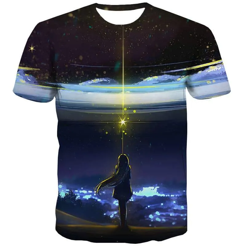 Galaxy T shirts Men Psychedelic Shirt Print Colorful Tshirts Casual Art T-shirts Graphic