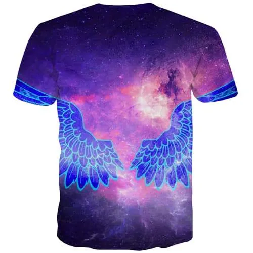 Galaxy T shirts Men Space Tshirts Novelty Animal T-shirts Graphic Feather Tshirts Cool Hip Hop T shirts Funny Short Sleeve