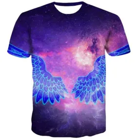 Galaxy T shirts Men Space Tshirts Novelty Animal T-shirts Graphic Feather Tshirts Cool Hip Hop T shirts Funny Short Sleeve