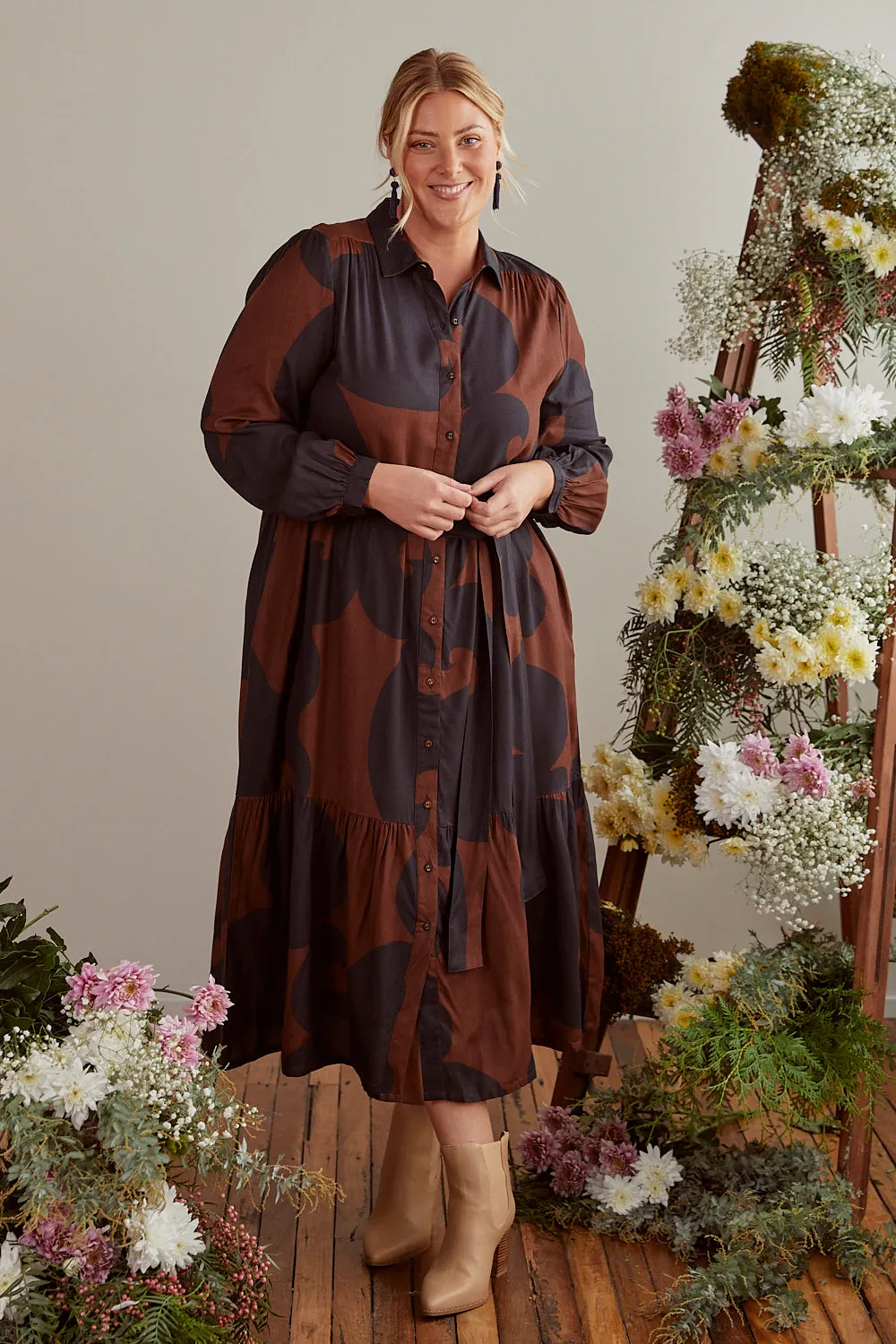 Ginette Long Sleeve Maxi Dress in Soho