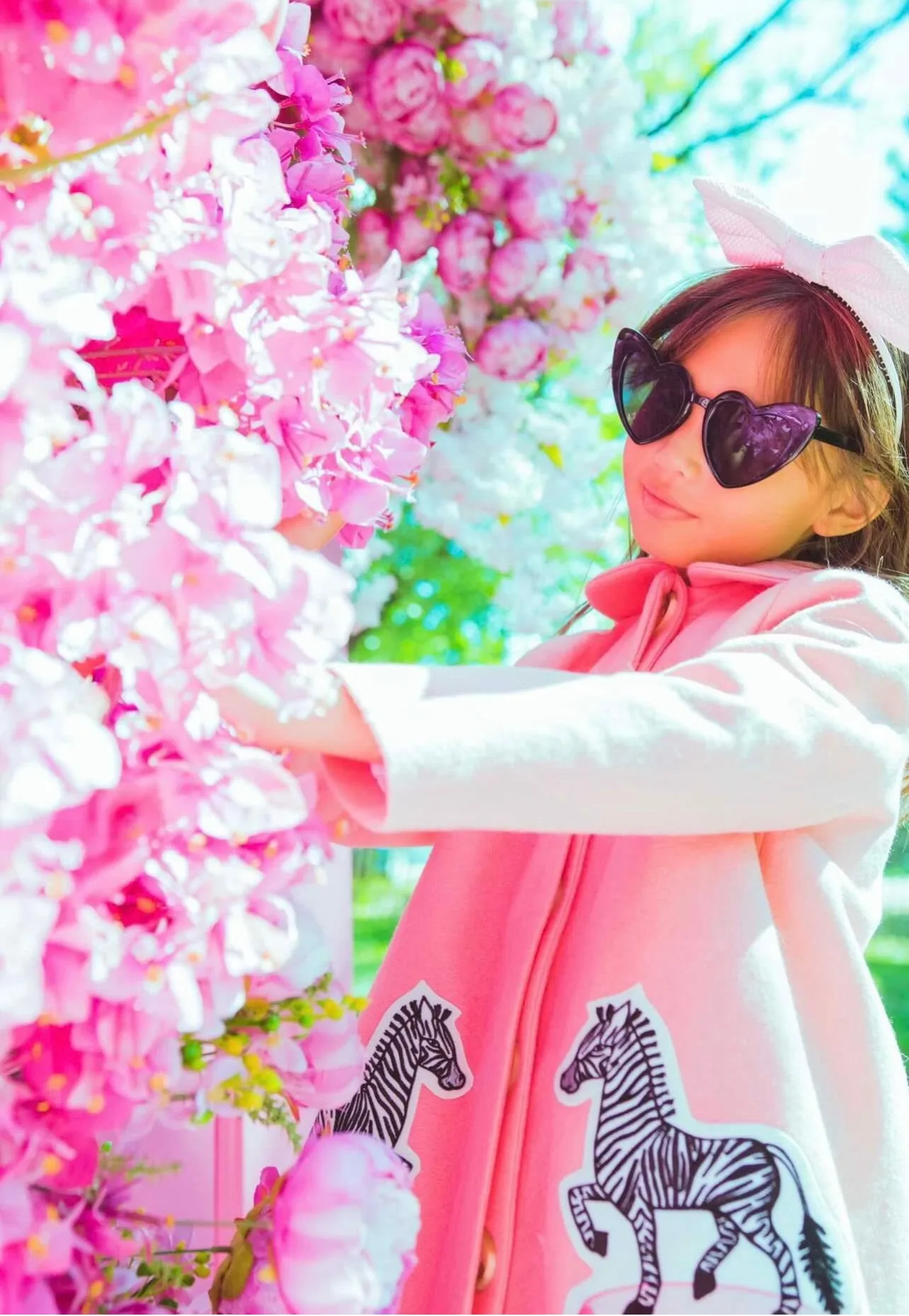 Girls Pink Zebra Coat - Willa Heart Collection