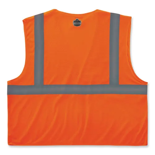 Glowear 8210hl Class 2 Economy Mesh Hook And Loop Vest, Polyester, Small/medium, Orange, Ships In 1-3 Business Days