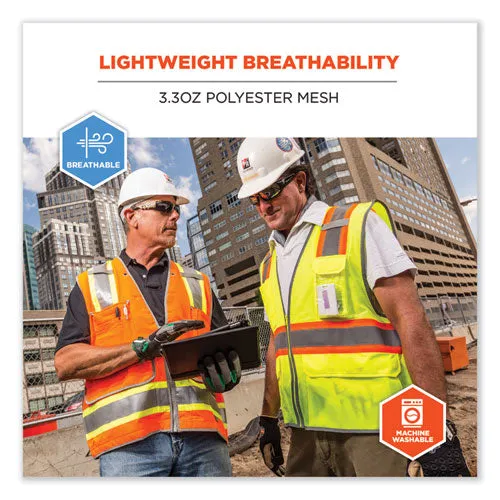 Glowear 8246z-s Single Size Class 2 Two-tone Mesh Vest, Polyester, 2x-large, Orange, Ships In 1-3 Business Days