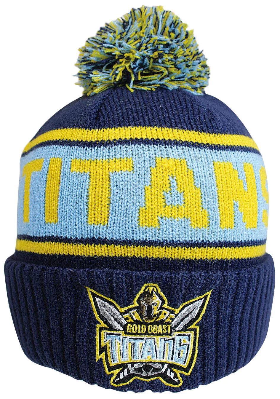 Gold Coast Titans NRL Striker Pom Pom Beanie