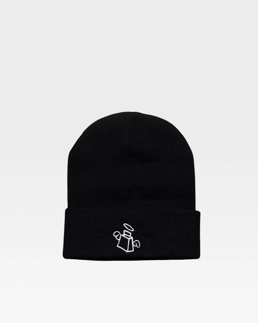 Graffiti Print Beanie in Black