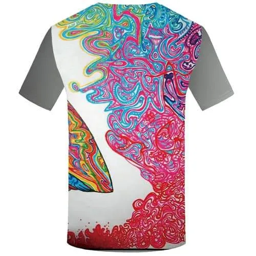 Graffiti T shirts Men Art T-shirts 3d Colorful Tshirts Casual Harajuku Tshirts Novelty Abstract Shirt Print Short Sleeve