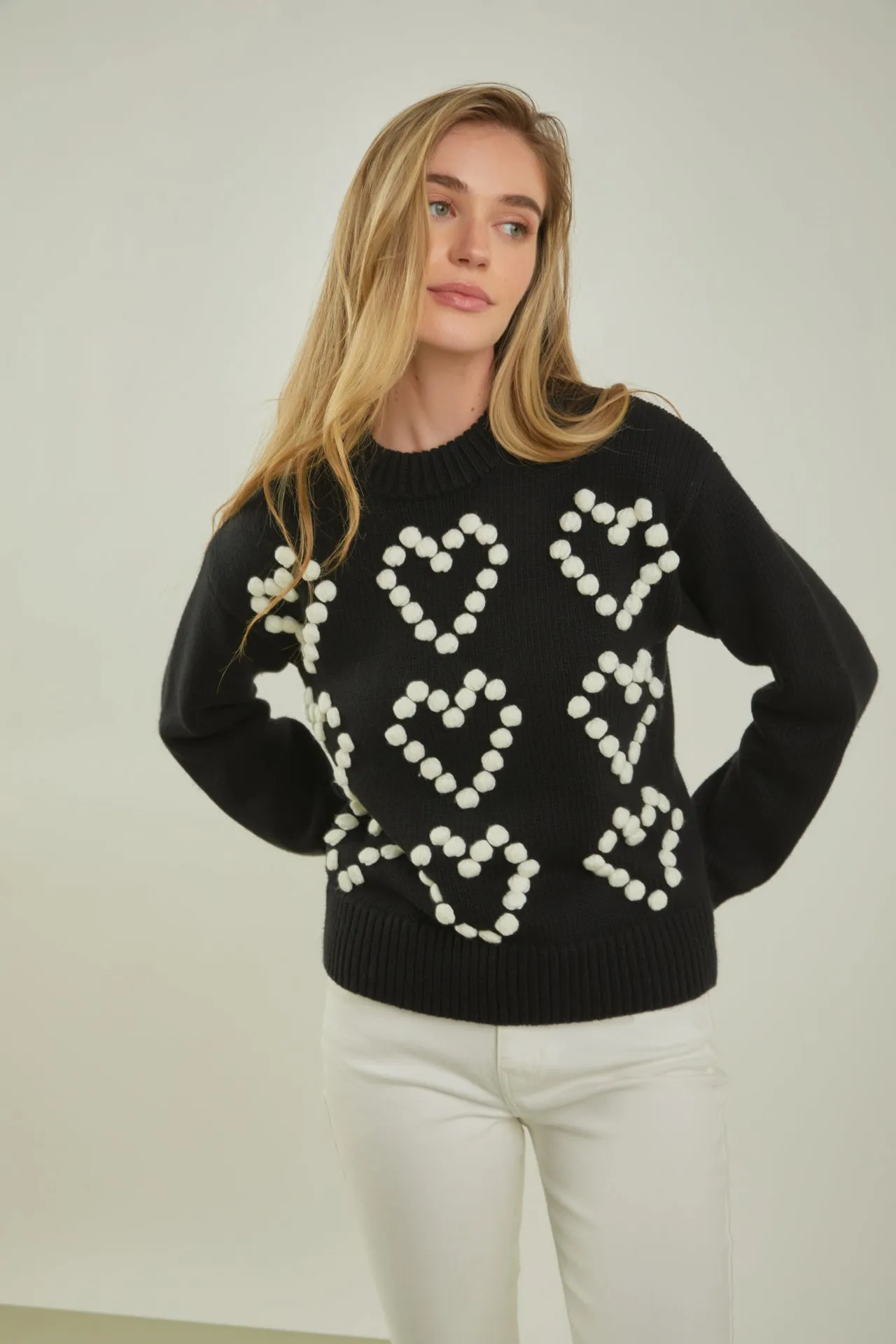 Heart Pom Sweater