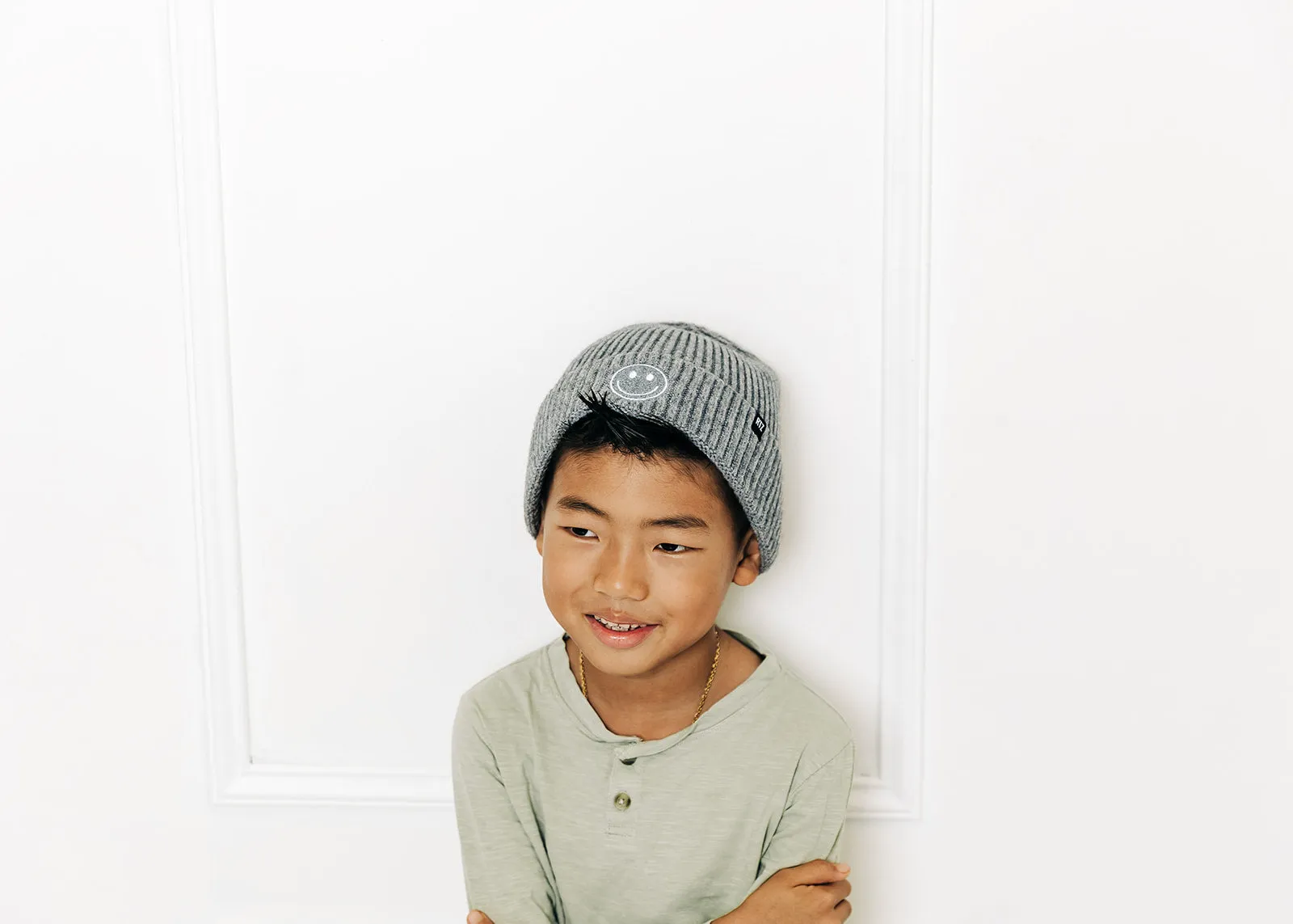 Heather Grey Smiley Beanie