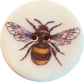 Honey Bee Porcelain Button - 1-1/8"