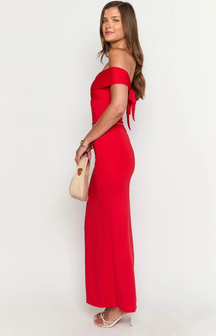 Jaya Red Maxi Skirt