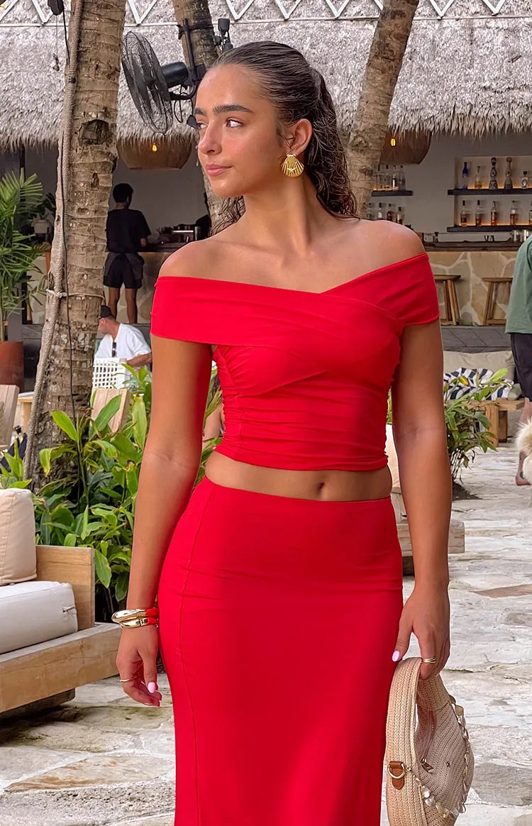 Jaya Red Maxi Skirt