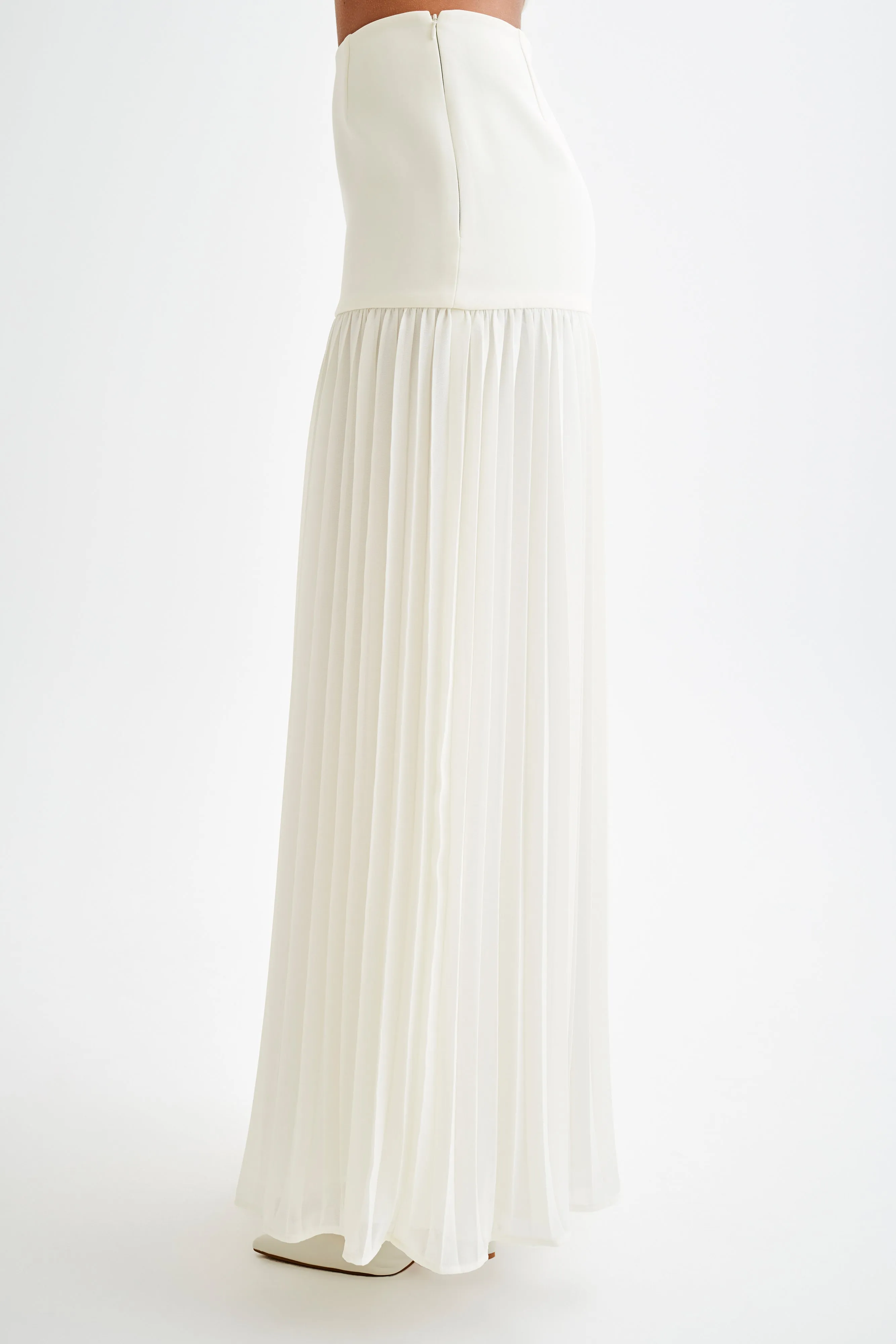 Jillian Pleated Maxi Skirt - Ivory