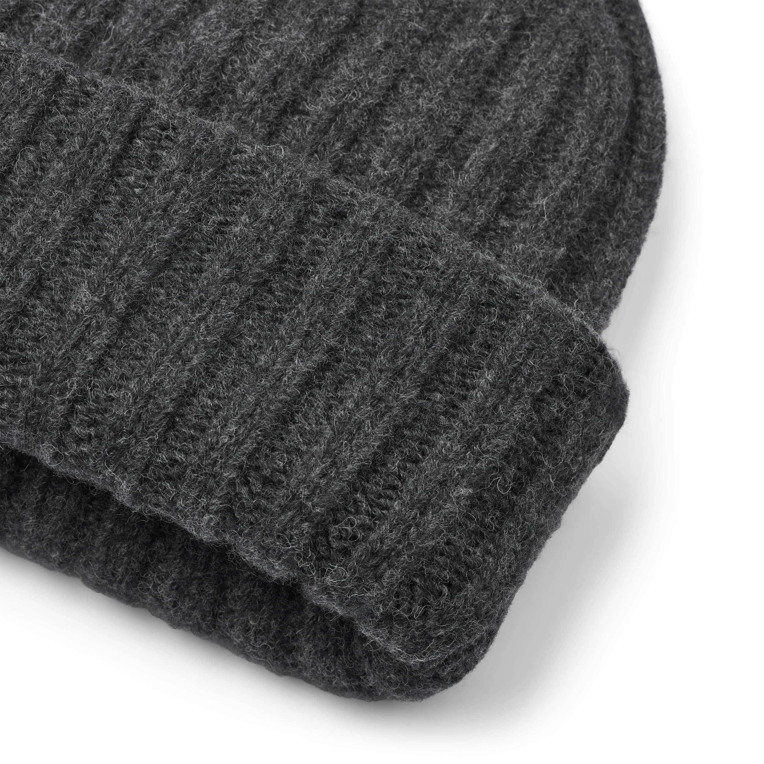 Kari Lambswool Beanie - Dark Grey