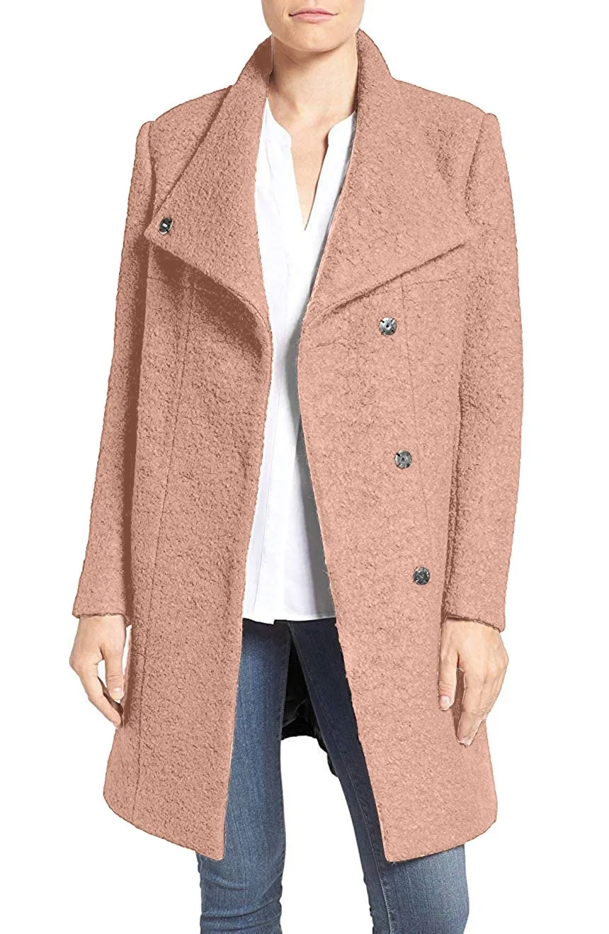 Kenneth Cole New York Women's Pressed Wool-Blend Boucle Coat