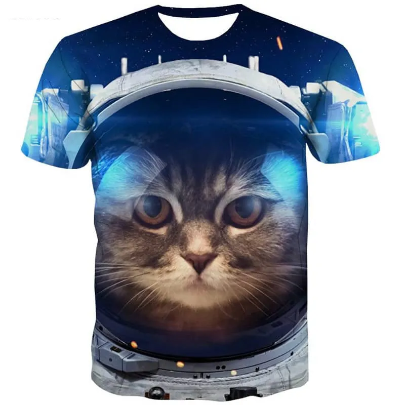 kitten tshirt 3D shirt cat Cool pet art costume men