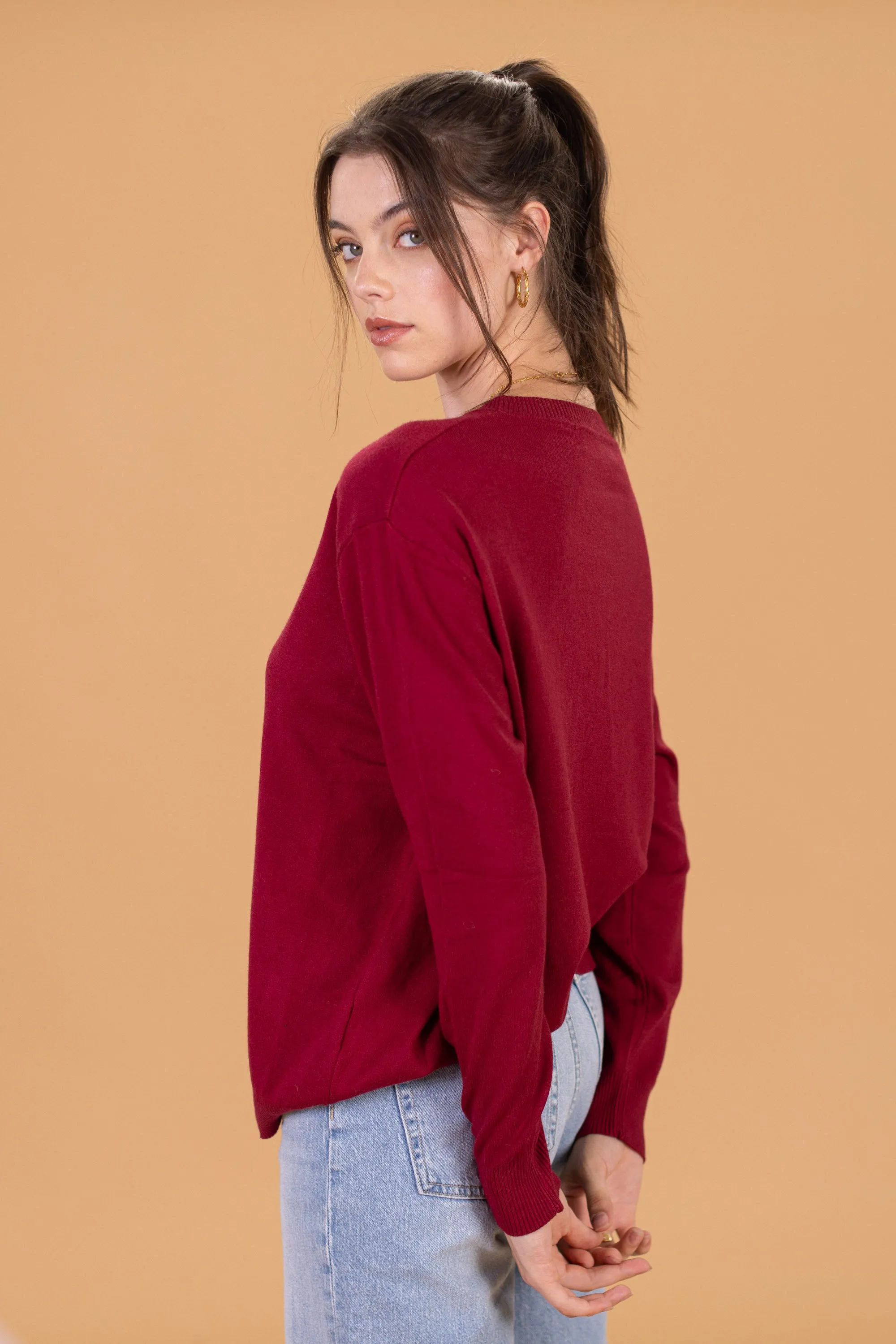 Knit Sweater Ruben Burgundy