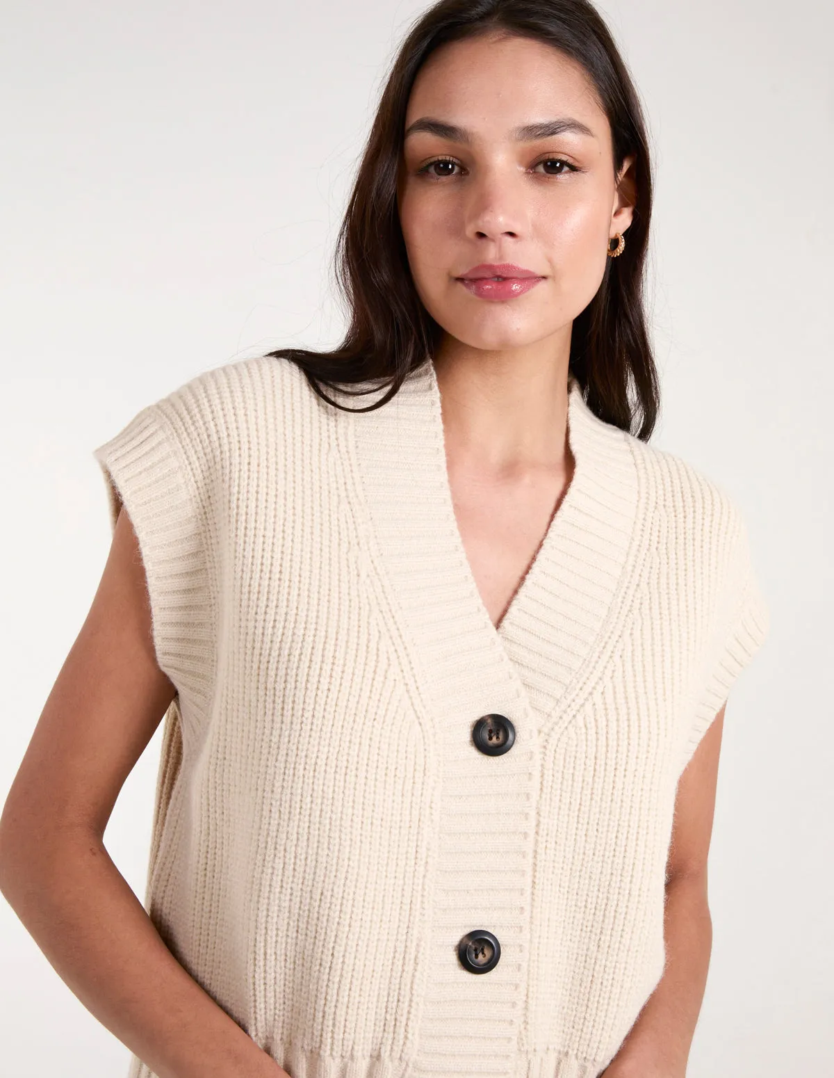 Knitted Button Front Vest